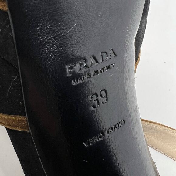 Prada Suede Floral Appliqué Platform Sandals – Size 39 - Picture 6 of 8